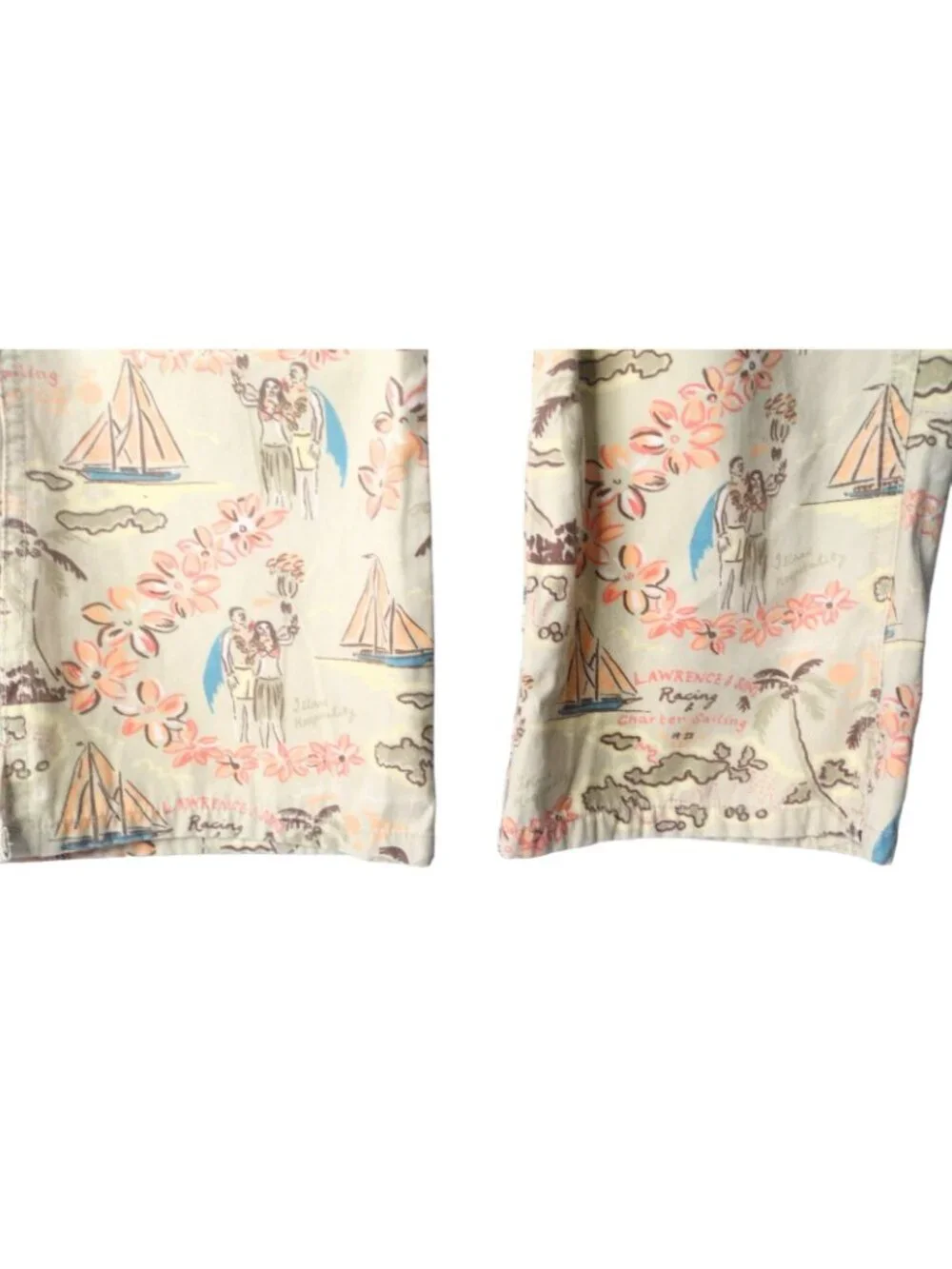 Old Navy Girls Y2K Hawaiian Cargo Capris 16 Canvas Tropical Travel Vintage Hula